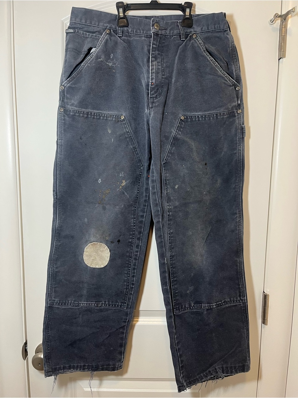 Sorel Charcoal Gray Cotton Work Pants with Subtle Distressing